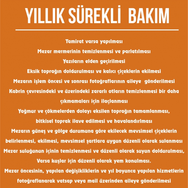 Yıllık Sürekli Bakım